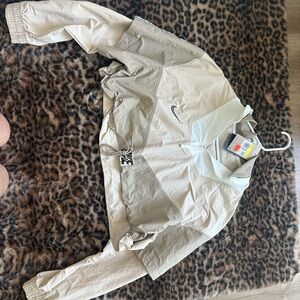 Nike Women's Beige and White Jacket